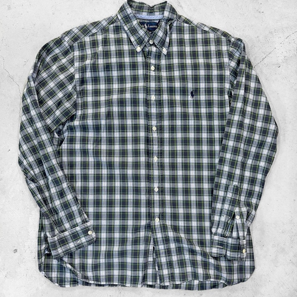 Ralph Lauren Green Plaid Mens Size Large